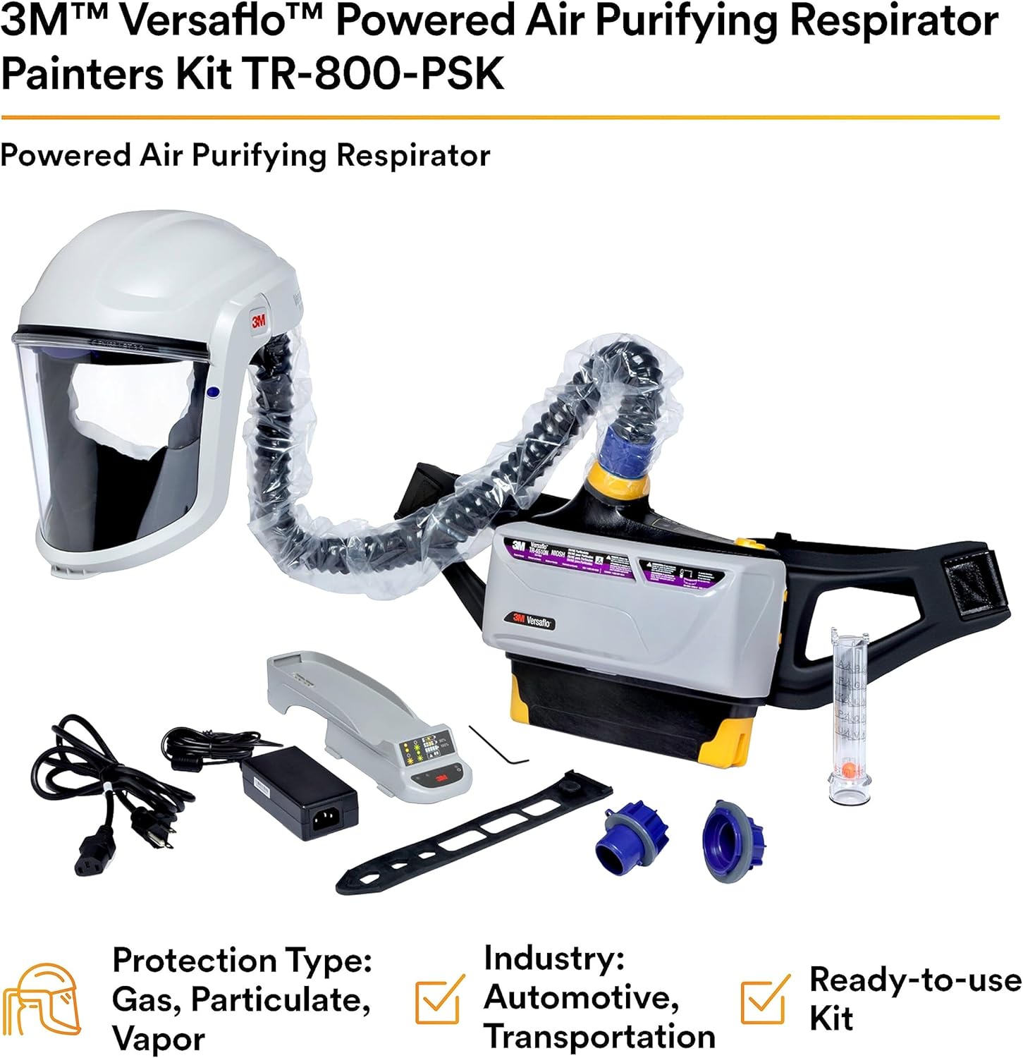 3M™ Versaflo™ Powered Air Purifying Respirator Painters Kit TR-800-PSK/94248(AAD), Rechargeable,battery