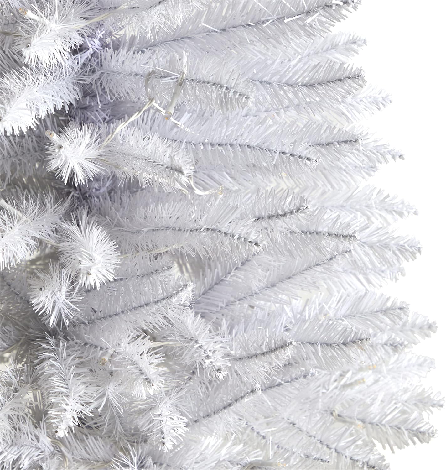 Nearly Natural 3ft. Slim White Artificial Christmas Tree with 50 Warm White LED Lights and 161 Bendable Branches