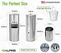 Alpine Stainless Steel Disinfecting Wipes Dispenser Floor Stand - Large Capacity Gym Wipes Dispenser with Trash Can, Smudge Resistant Coating Sanitizing Stand - Disinfectant Wipes Container Included