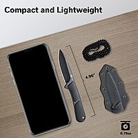 CIVIVI Mini Elementum Fixed Blade Knife with Kydex Sheath and Chain