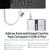 StarTech.com 7.1 USB Sound Card - External Sound Card for Laptop with SPDIF Digital Audio - Sound Card for PC