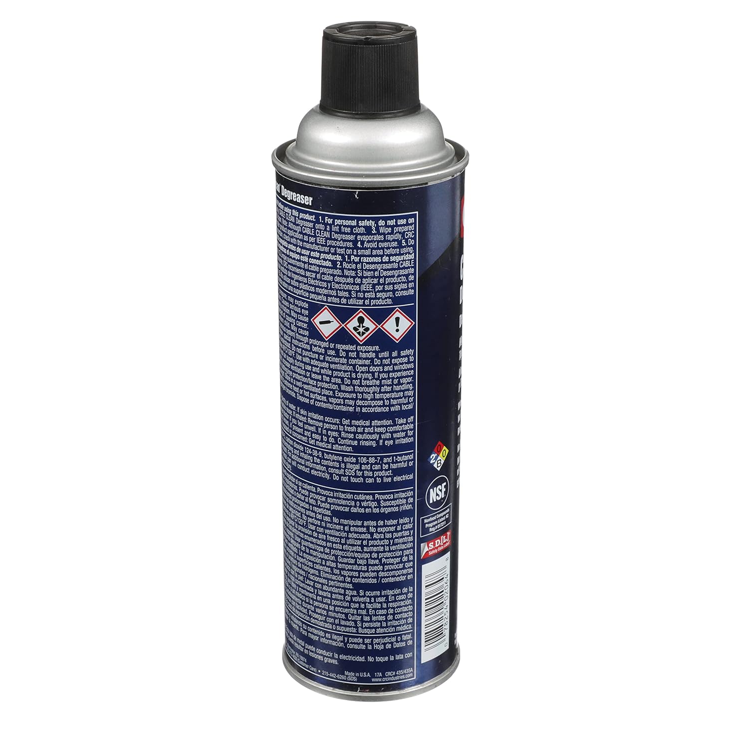 CRC Cable Clean High Voltage Splice Cleaner Plus Heavy Duty Liquid Degreaser, 18 oz Aerosol Can