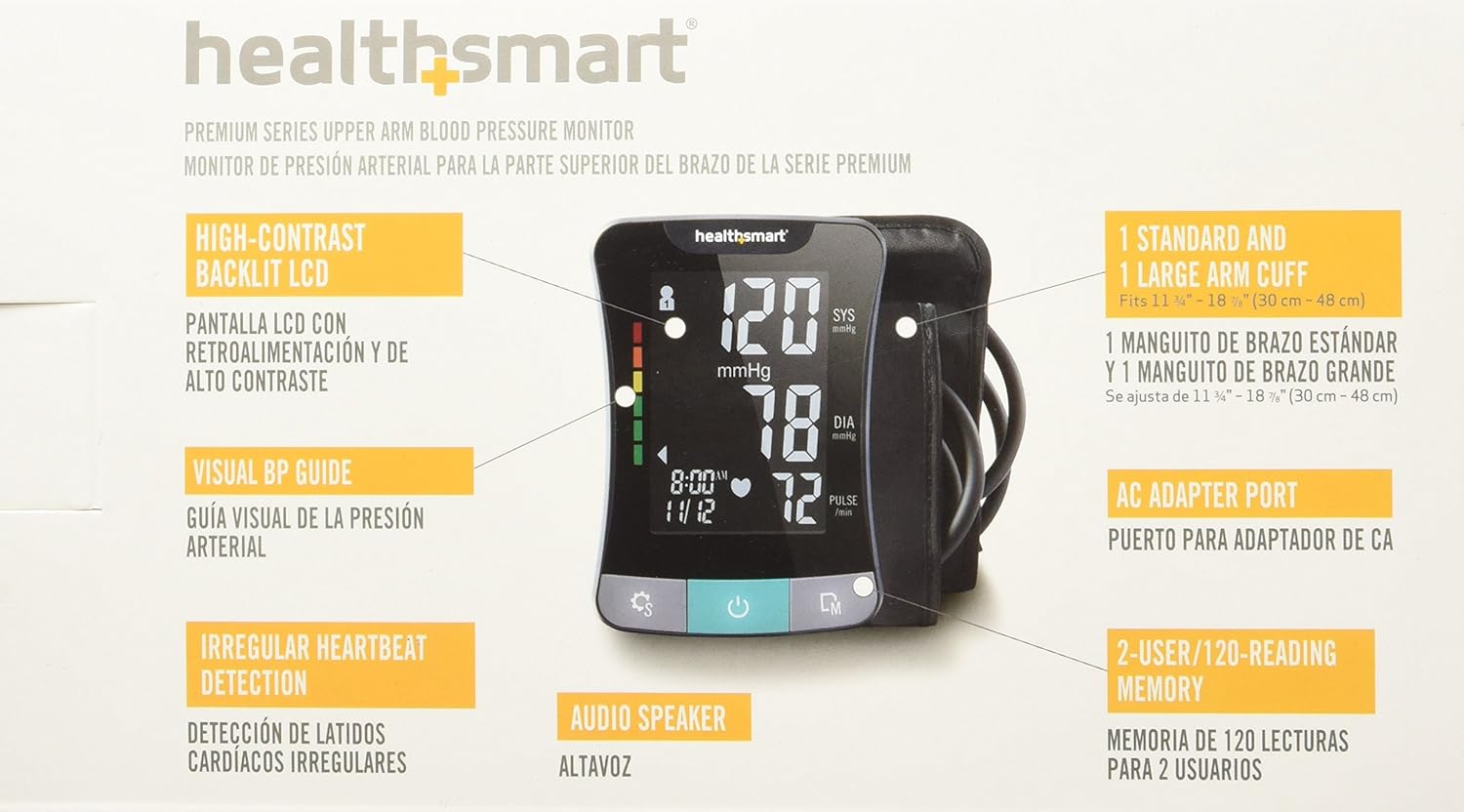 HealthSmart Digital Blood Pressure Monitor (Upper Arm & Wrist)