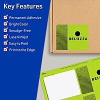 Avery Printable Rectangle Labels, Sure Feed Technology, 4" x 3", Bright Green Labels, Print-to-The-Edge, Laser/Inkjet Printable, 40 Total, Great for Shipping and Packaging 40 labels