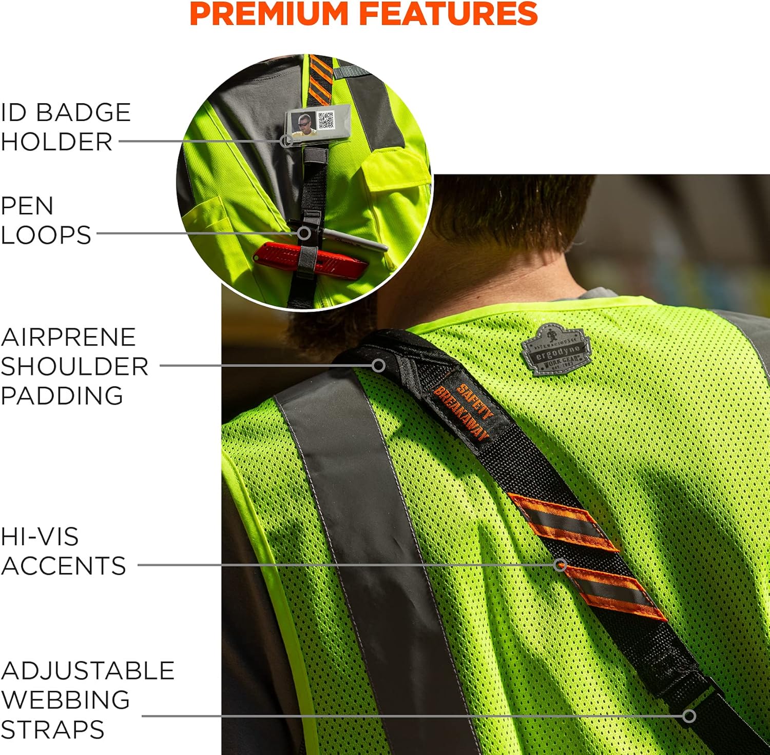 Ergodyne Squids 3137 Barcode Scanner Padded Harness, Sling Style, Tethering Lanyard for Bar Code Scanners