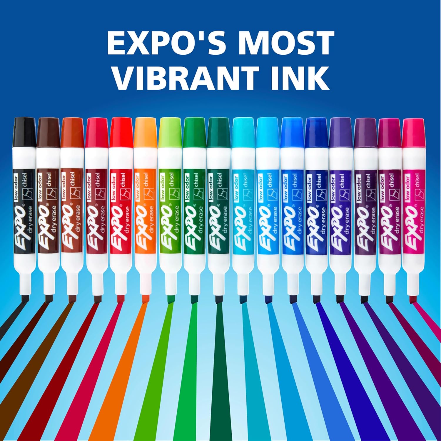 EXPO Dry Erase Markers, Low-Odor Ink, Chisel Tip