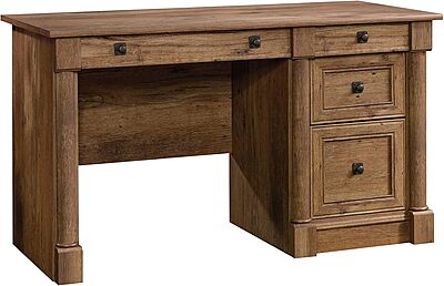 Sauder Palladia Computer Desk with Drawers, Home Office Desk with File Cabinet Storage Drawer - Management, Keyboard Tray