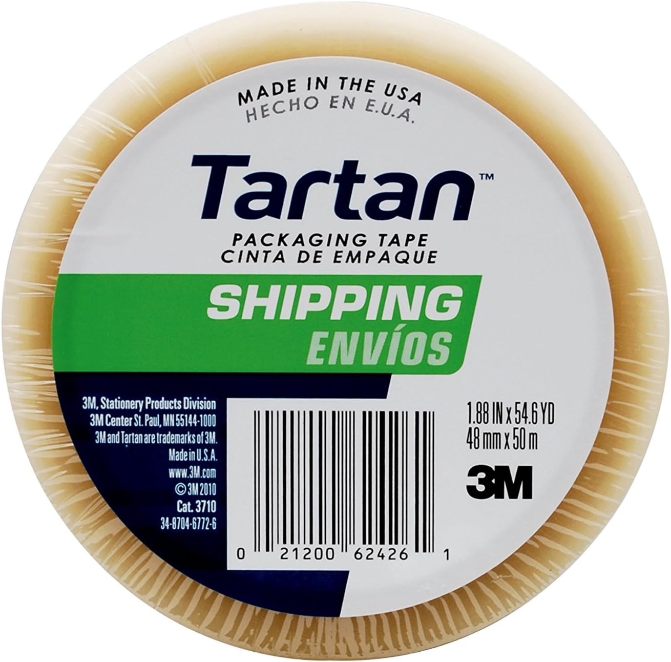 3M Tartan 3710 General Purpose Packaging Tape, 1-7/8in x 54.6 Yd., Clear