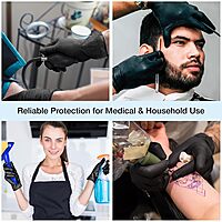 1st Choice Professional Powder-Free Exam-Grade Black Nitrile Gloves