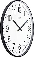 Infinity Instruments 19 inch Large Round Non-Ticking Silent Battery Operated Easy to Read Clock for Office, Classroom, School, Black