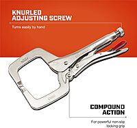 Crescent Locking C-Clamp 18" with Swivel Pad Tips - Heavy-Duty, Red