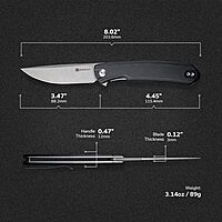 SENCUT Scitus Pocket Folding Knife for EDC, Design by Ostap Hel, Liner Lock Knife with Deep Carry Clip