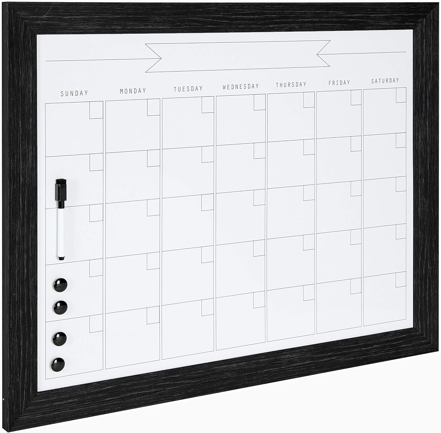 DESIGNOVATION Beatrice Framed Magnetic Dry-Erase Monthly Calendar