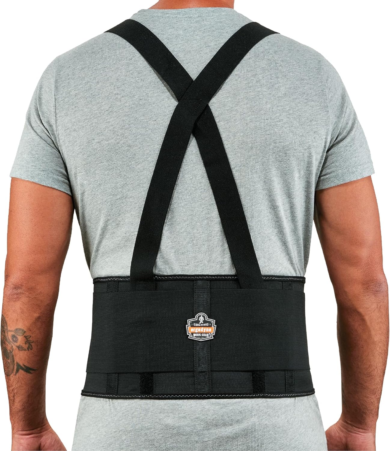 Ergodyne ProFlex 1650 Back Support Belt, 7.5" Elastic, Adjustable Detachable Suspenders