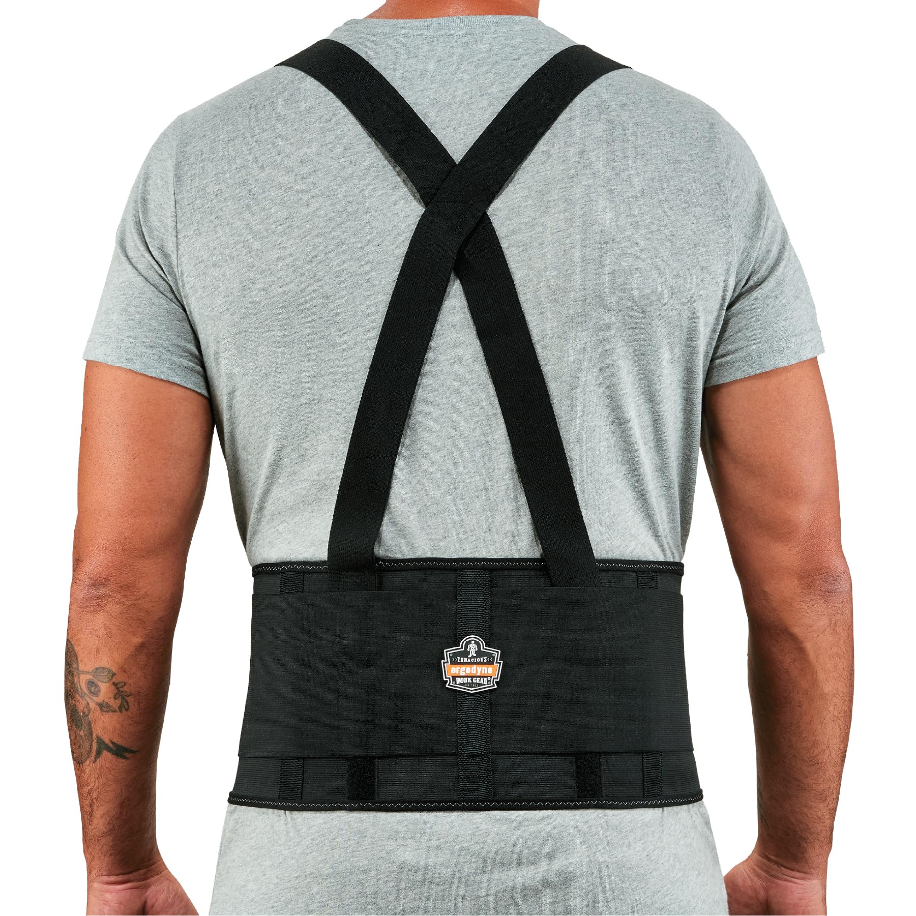 Ergodyne ProFlex 1650 Back Support Belt, 7.5" Elastic, Adjustable Detachable Suspenders