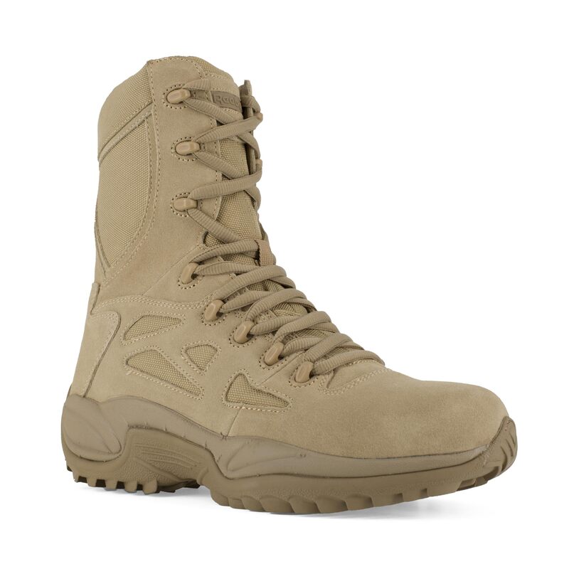 Reebok Men's Rapid Response RB8895 8" Soft Toe Tactical Boot with Side Zipper