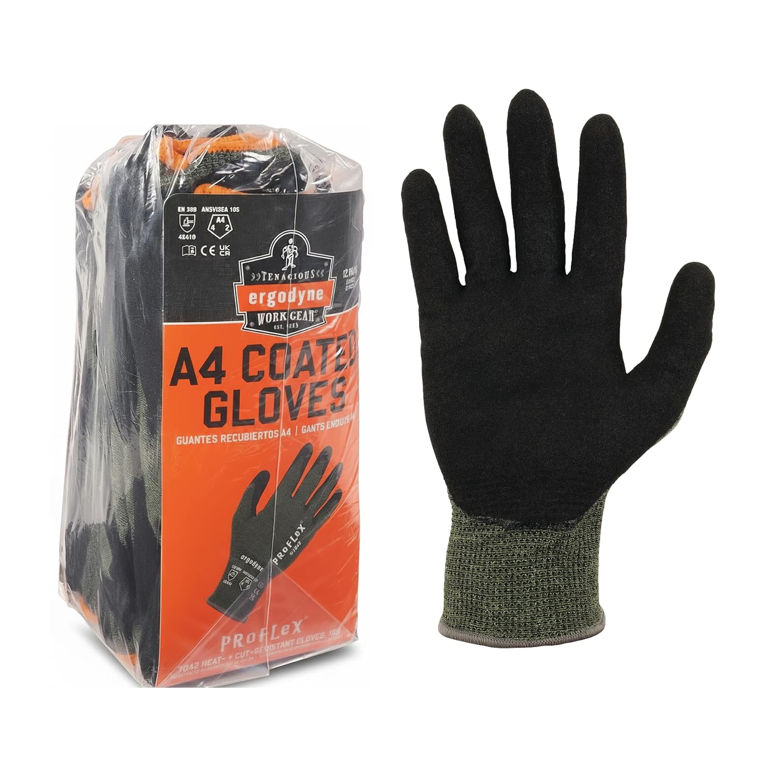 Ergodyne ProFlex 7042 Nitrile Coated Cut-Resistant Work Gloves