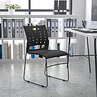 Flash Furniture HERCULES Series 881 lb. Capacity Sled Base Stack Chair with Air-Vent Back