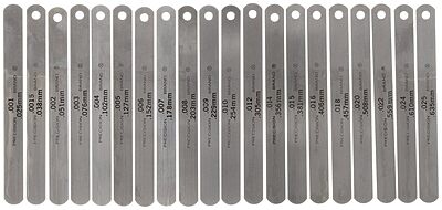 Precision Brand 19740 Steel Thickness Feeler Gage Poc-Kit Assortment, 1/2" Width, 5" Length, 20 Blades