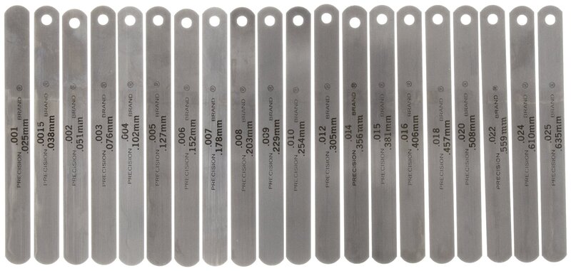 Precision Brand 19740 Steel Thickness Feeler Gage Poc-Kit Assortment, 1/2" Width, 5" Length, 20 Blades