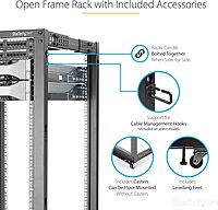 StarTech.com 4-Post Mobile Open Frame 19in Server Rack