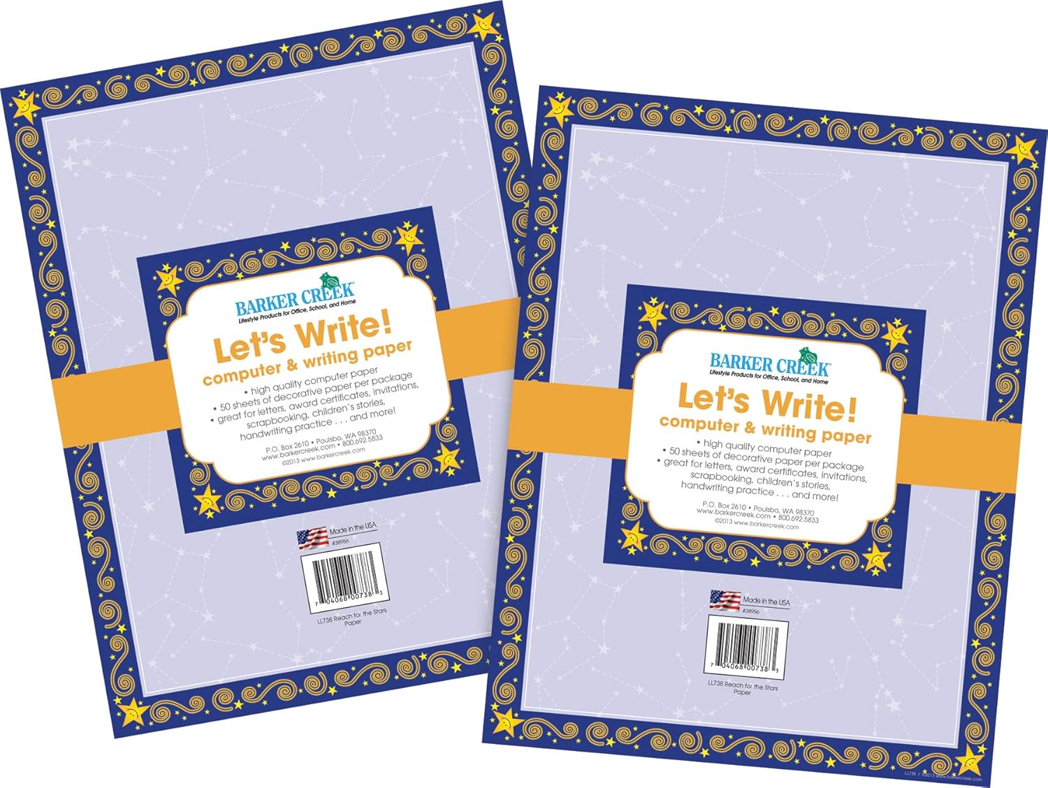 BARKER CREEK Designer Decorative Computer Paper, Letter 8.5 x 11, 100 Sheets