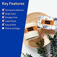 Avery Printable Rectangle Labels, Sure Feed Technology, 5/8" x 3", Bright Orange