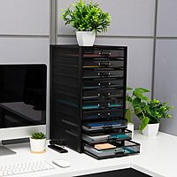 Mind Reader Metal Mesh Desk Organizer - Multi-Purpose Desktop File Storage