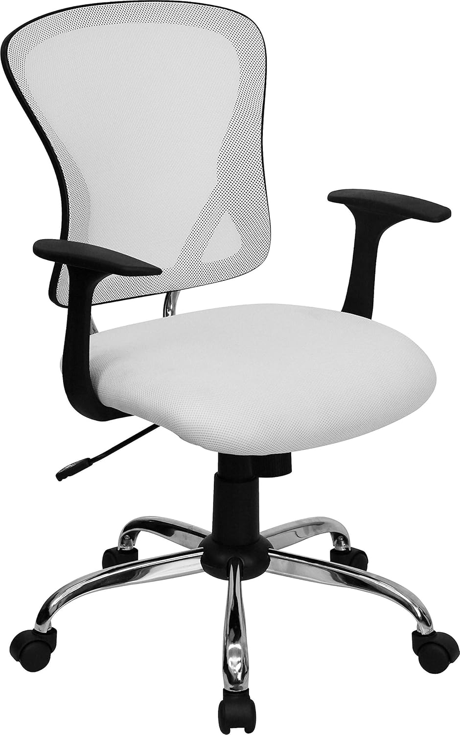 FLASH FURNITURE Alfred Mid-Back Mesh Swivel Task Office Chair with Chrome Base and Arms