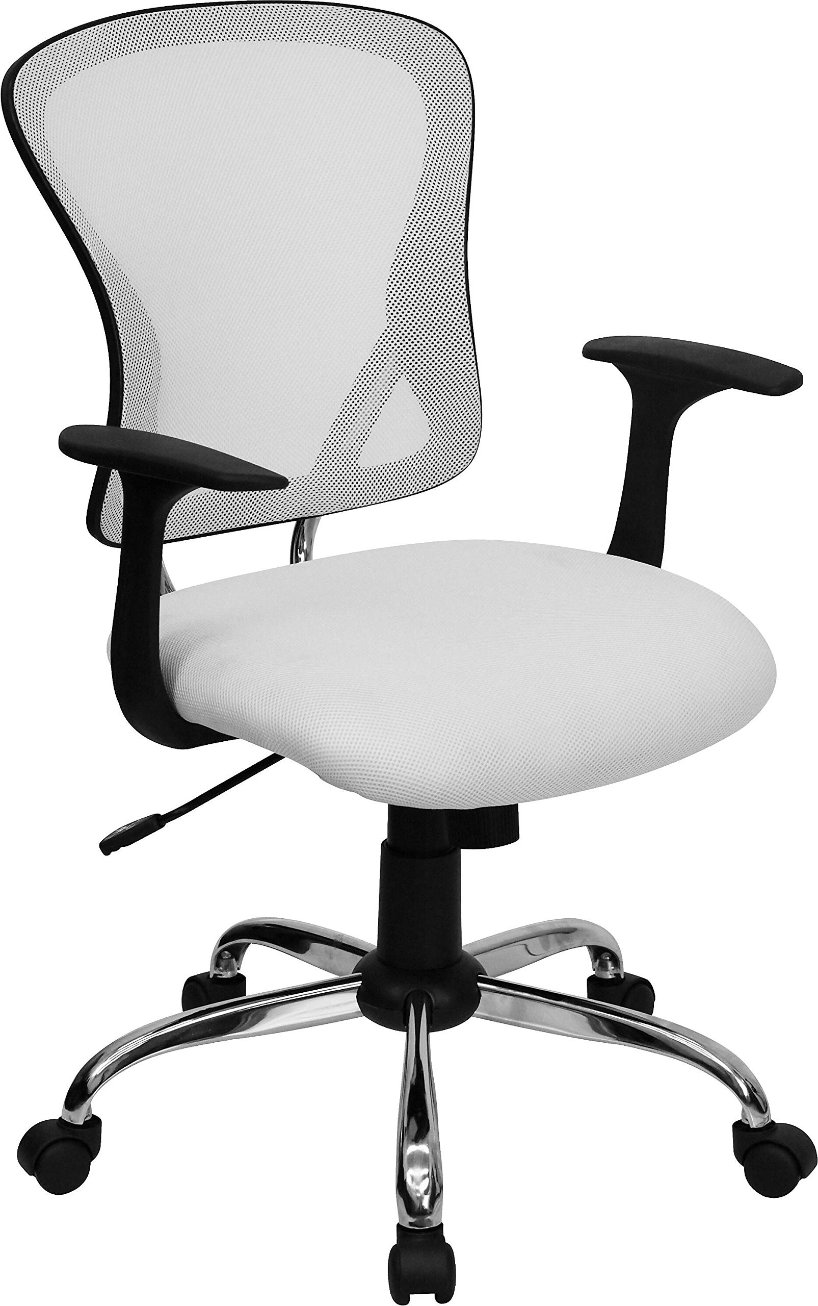FLASH FURNITURE Alfred Mid-Back Mesh Swivel Task Office Chair with Chrome Base and Arms