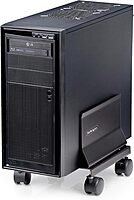 StarTech.com Computer Tower Cart, Rolling Mobile CPU Caddy on Wheels, Max Load 46.3lb/21kg, Adjustable Desktop Case Mount