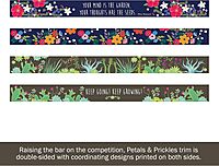 Barker Creek Double-Sided Border Set of 2, Petals & Prickles, Mixed-Design, 35' Each of 2 Designs, 70' of Double-Sided Border Total (3869)