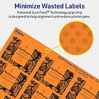 AVERY Bright Orange Rectangle Labels with Sure Feed Technology, 2" x 2-5/8", Matte, Printable