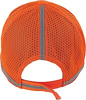 Ergodyne GloWear 8930 High Vis Baseball Hat, Breathable Mesh Paneling, Reflective Trim for Enhanced Visibility,Orange