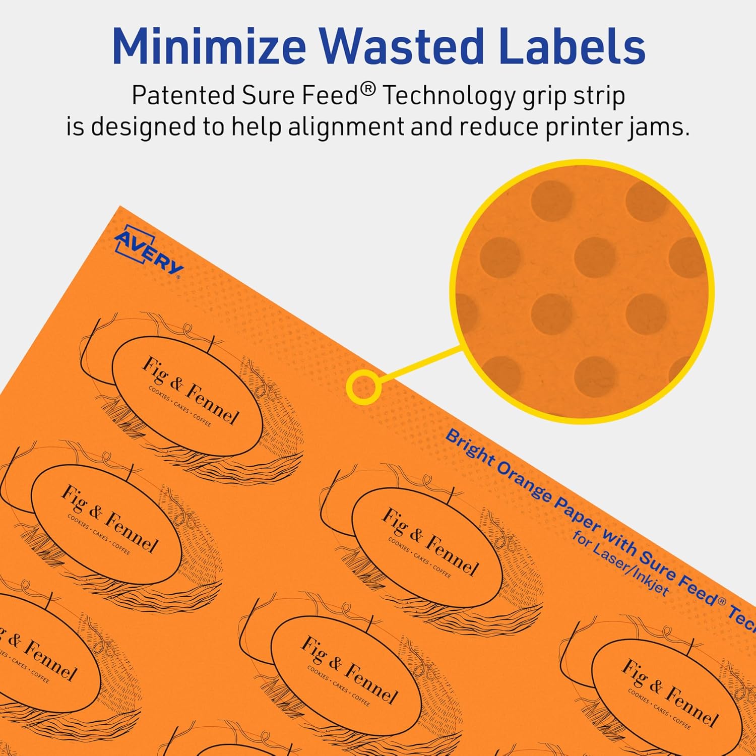 Avery Printable Oval Labels with Sure Feed Technology, Print-to-the-Edge