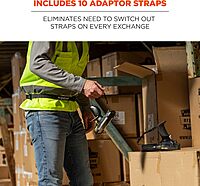 Ergodyne Squids 3136 Barcode Scanner Adaptor Straps, Carrying Strap for Bar Code Scanners, 10- Pack, Black