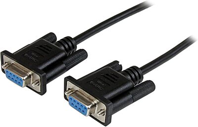 StarTech.com 2m Black DB9 RS232 Serial Null Modem Cable F/F - DB9 Female to Female - 9 pin RS232 Null Modem Cable - 2 meter, Black (SCNM9FF2MBK)