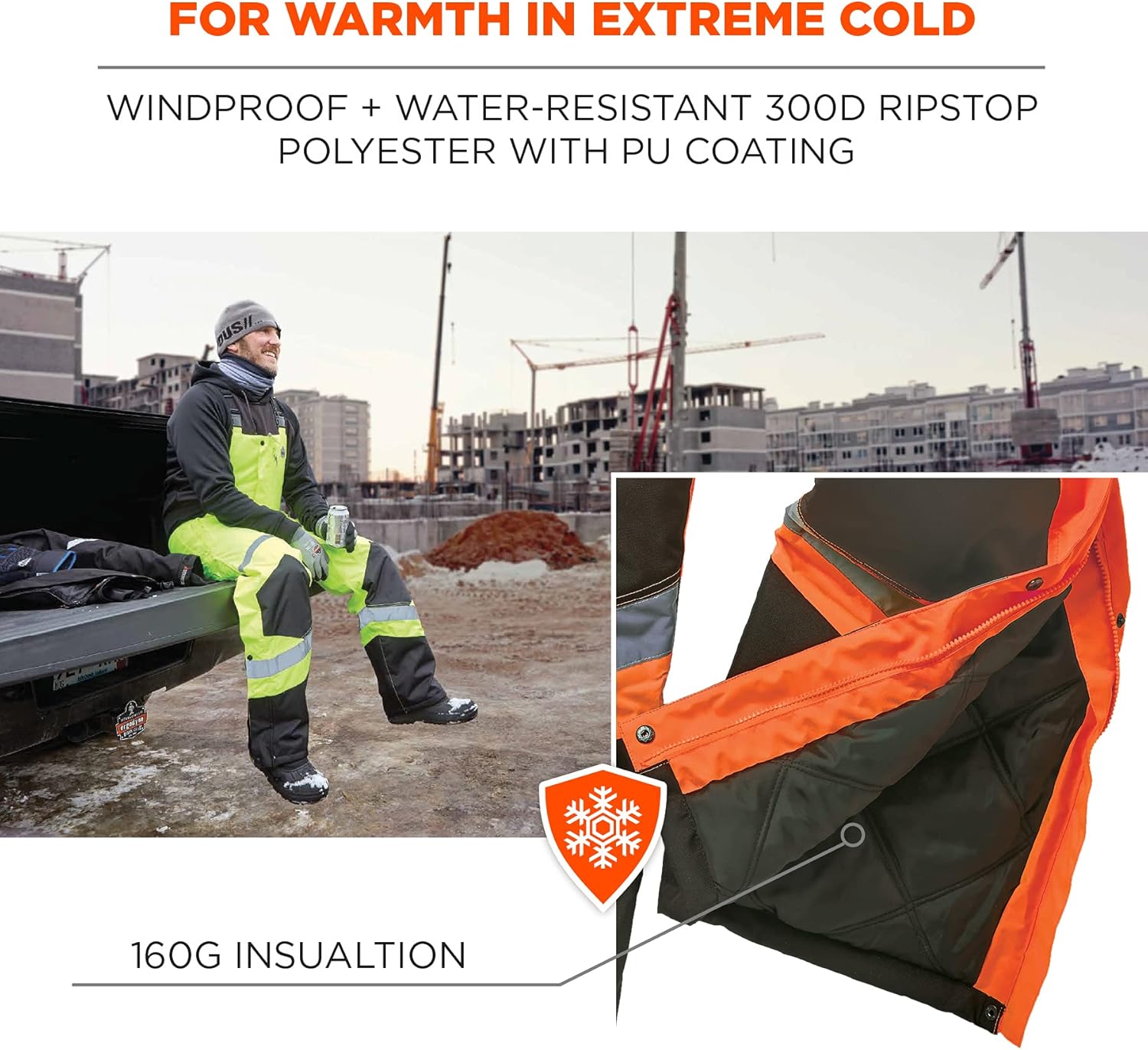 Ergodyne GloWear 8928 Hi-Vis Insulated Bib Overalls