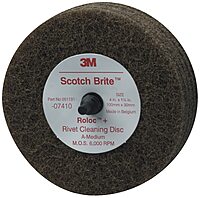 Cubitron Scotch-Brite Rivet Cleaning Disc 07410, 4 in x 1-1/4 in A MED, 10 per case