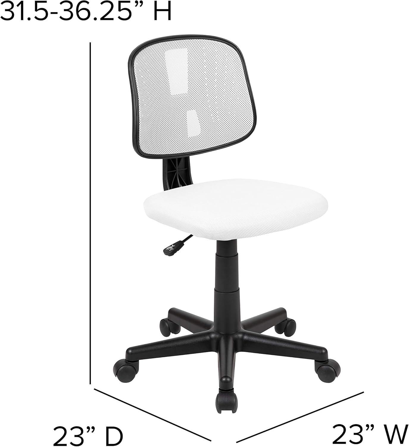 Flash Furniture Flash Fundamentals Mesh Mid-Back Swivel Task Office Chair with Pivot Back