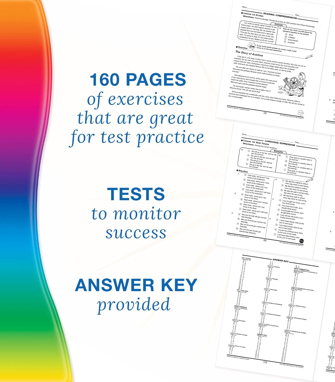 Spectrum 5th Grade Test Practice Workbooks All Subjects, Ages 10 to 11, 5th Grade Test Practice, Language Arts