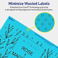 Avery Printable Rectangle Labels, Sure Feed Technology, 5" x 8-1/8", Bright Blue Labels, Laser/Inkjet Printable, 20 Total, Great for Shipping and Packaging 20 labels