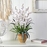 Nearly Natural 1005-WH Dancing Lady Silk Orchid Arrangement White 29" x 10.25" x 10.25"