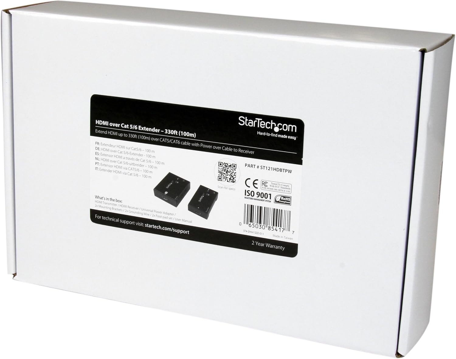 StarTech.com HDMI over CAT5 HDBaseT Extender Kit - Ultra HD 4K - 330 ft