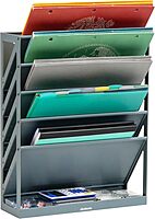 Mind Reader 5-Tier Vertical File Holder, Desktop Organizer, Wall Mount