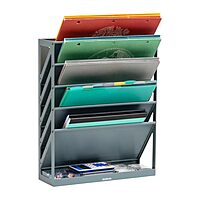 Mind Reader 5-Tier Vertical File Holder, Desktop Organizer, Wall Mount