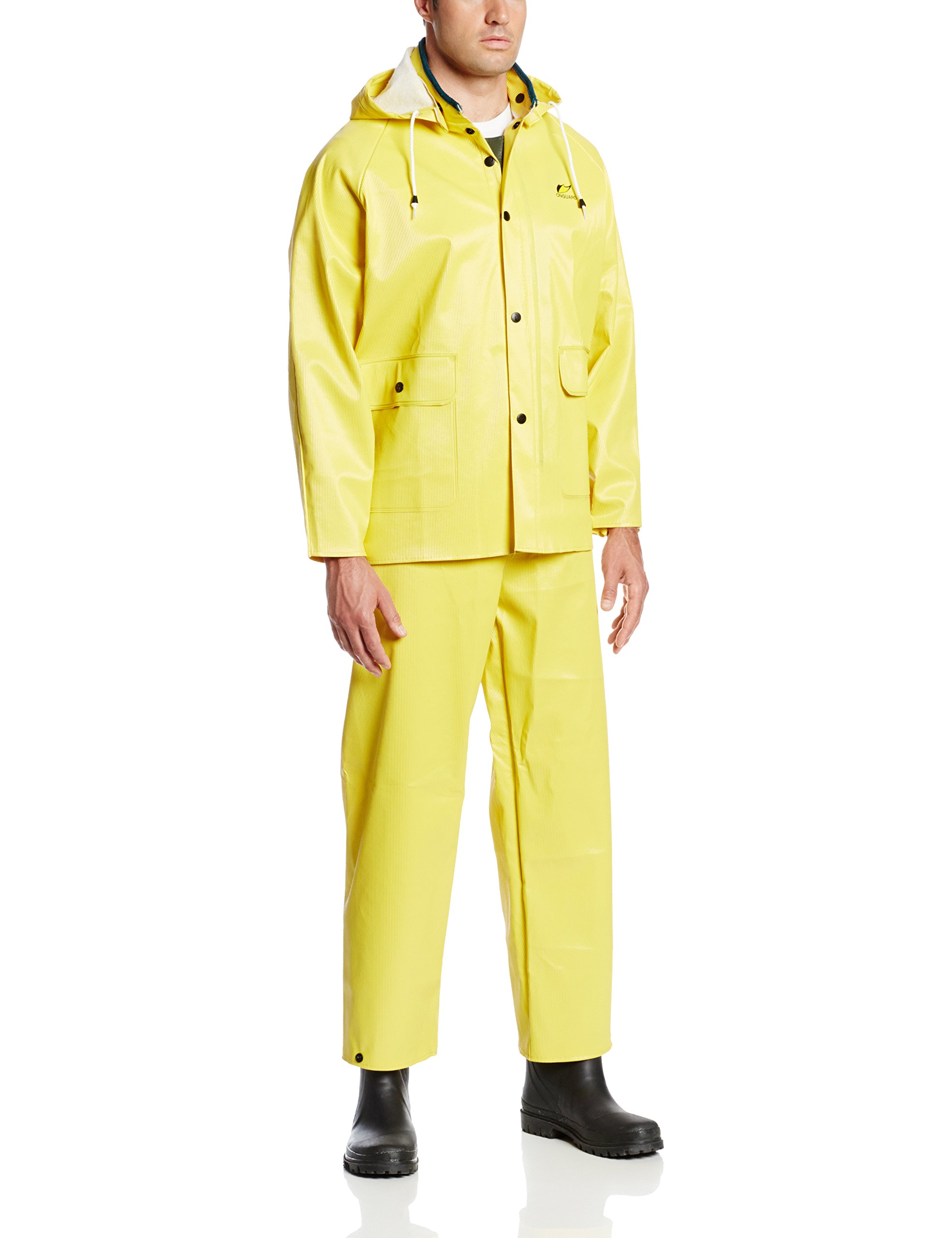 ONGUARD Webtex 3-Piece Rain Suit with Bib Pants, Size Large, Yellow