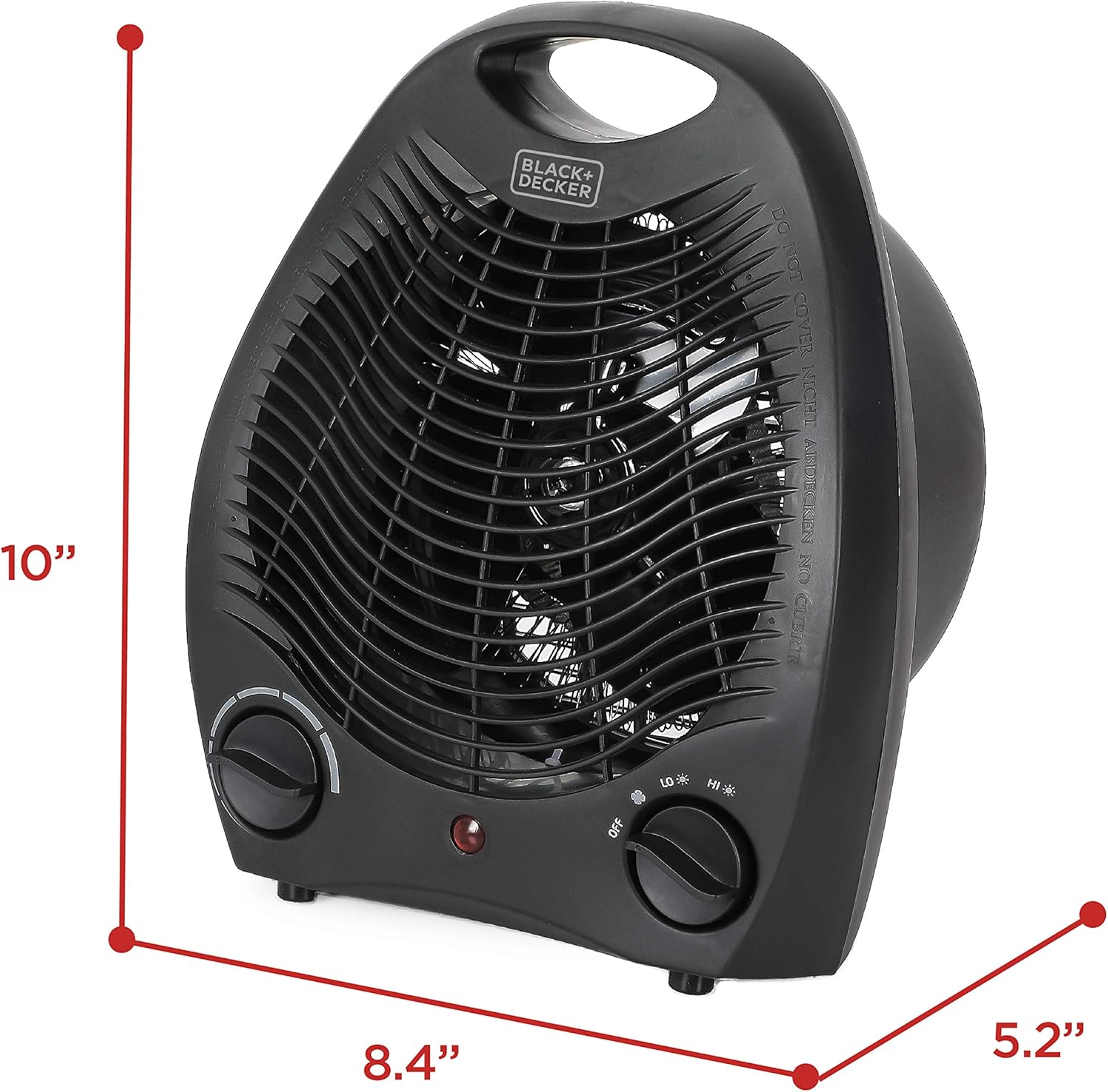 BLACK+DECKER Lightweight Space Heater for Indoor Use, 1500W Infrared Heater with Overheat Protection Black Heater