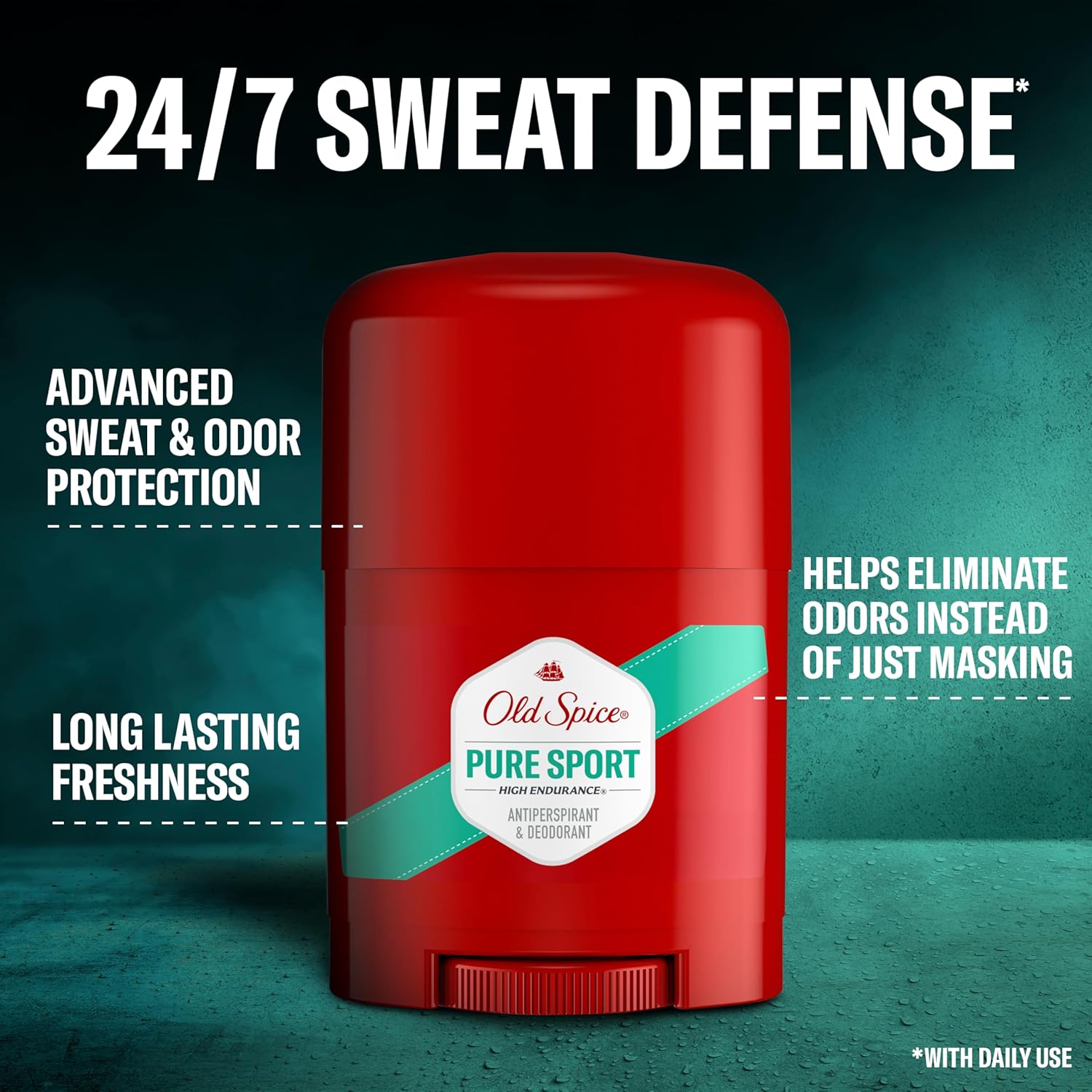Old Spice Aluminum Free Antiperspirant Deodorant For Men, High Endurance, 24/7 Sweat Defense & Odor Protection