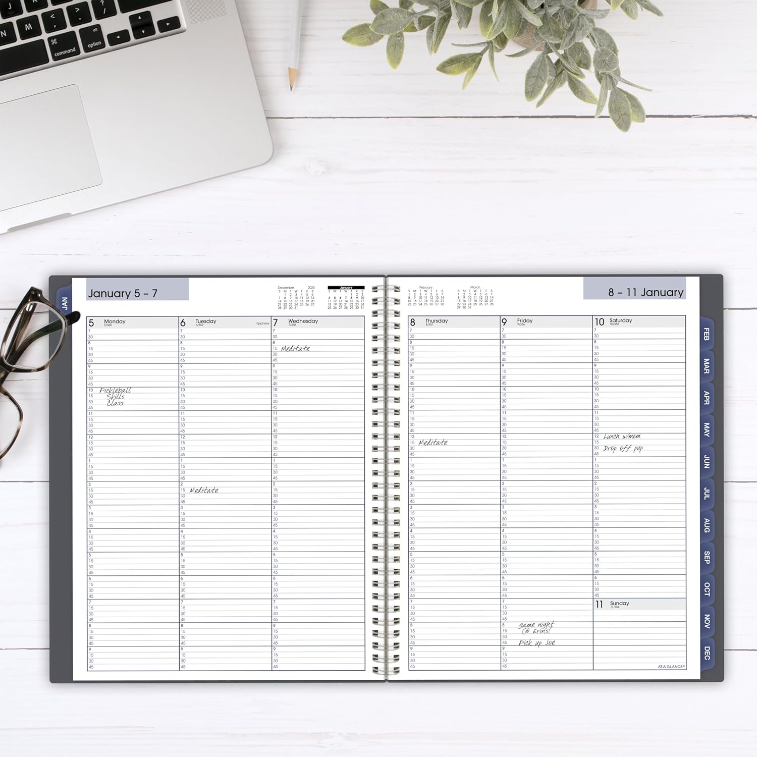 AT-A-GLANCE 2026 Appointment Book Planner, Weekly & Monthly, 8-1/2" x 11", Large, Quarter-Hourly, DayMinder